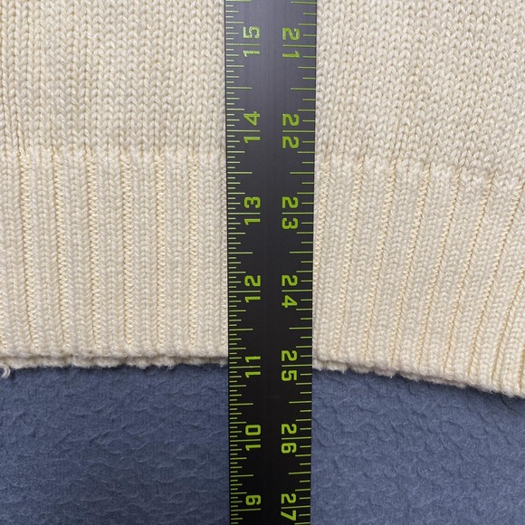 Vintage Heather Loom Sweater Vest Mens Medium White Cable Knit Hong Kong 80s - Picture 7 of 8